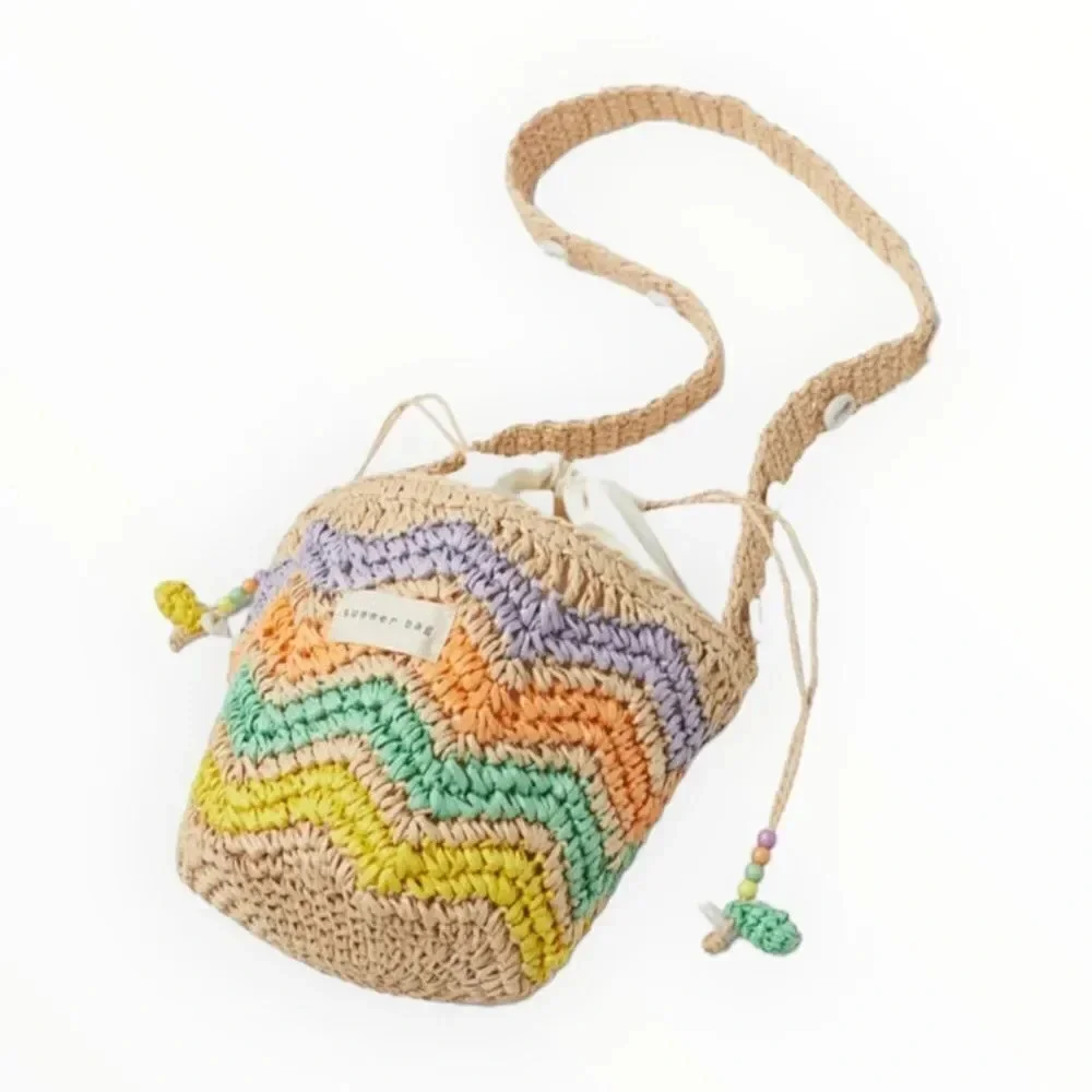 ZARA Kids | Ecru | RAFFIA CROSSBODY BAG